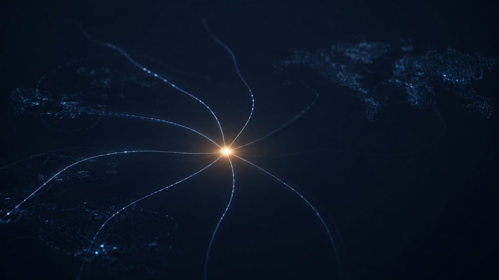 Multiple relationship paths converging on one central point to show founder-led sales dependency
