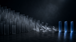 Large volume of incoming leads narrowing sharply into a small number of qualified customers